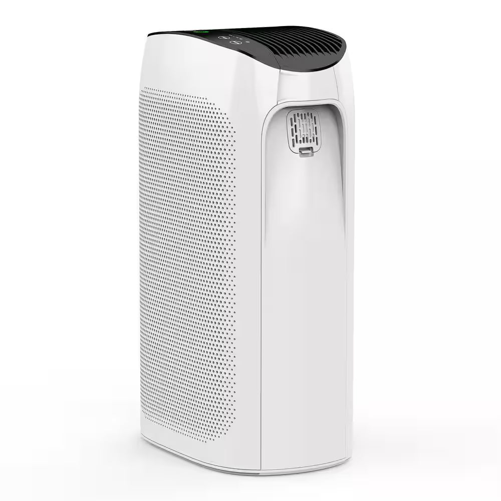 495 Sq. Ft. 3-Speed HEPA - True Portable Console Air Purifier in Whites,With Timer and Ultra-Quiet Sleep Mode